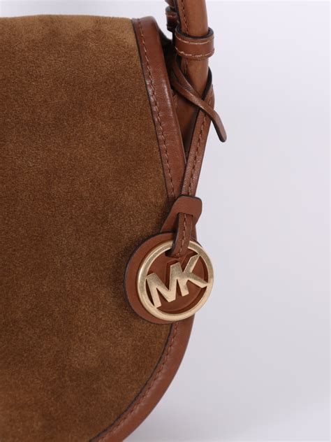 michael kors jamie large suede crossbody|Michael Michael Kors Jamie Large Saddle Bag Brown Suede.